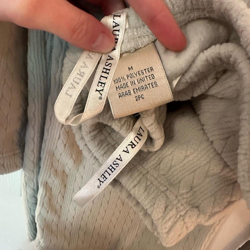 Vintage Laura Ashley Sage Knit Cardigan Sleep Set - Picture 5 of 6